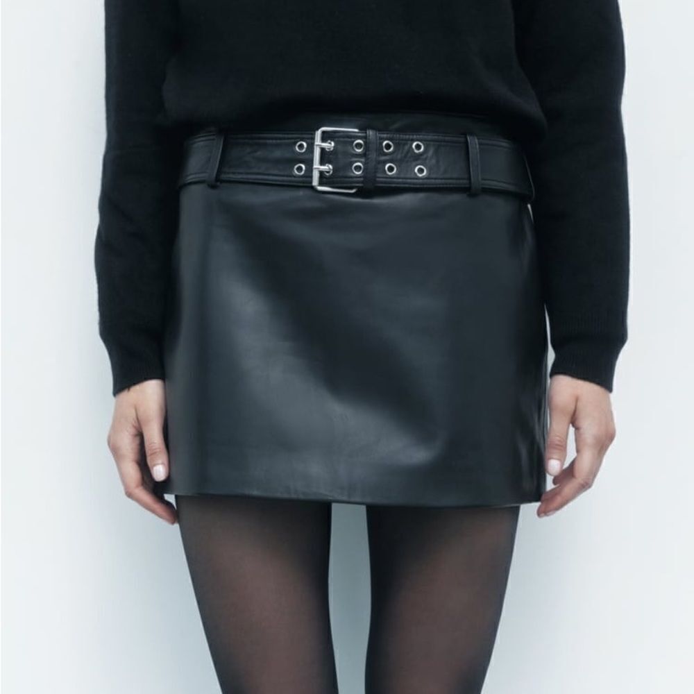 Zara Genuine Leather Mini Skirt Limited Edition